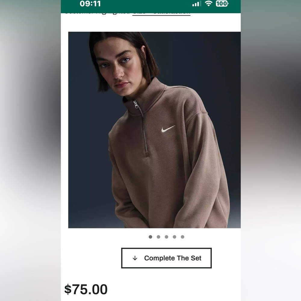 Nike Chocolate Brown Quarter-Zip Pullover